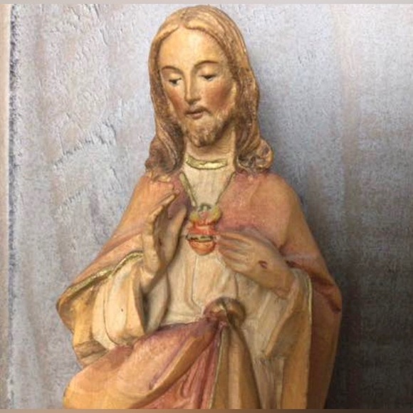 Anri Sacred Heart of Jesus Woodcarving - Picture 2 of 3